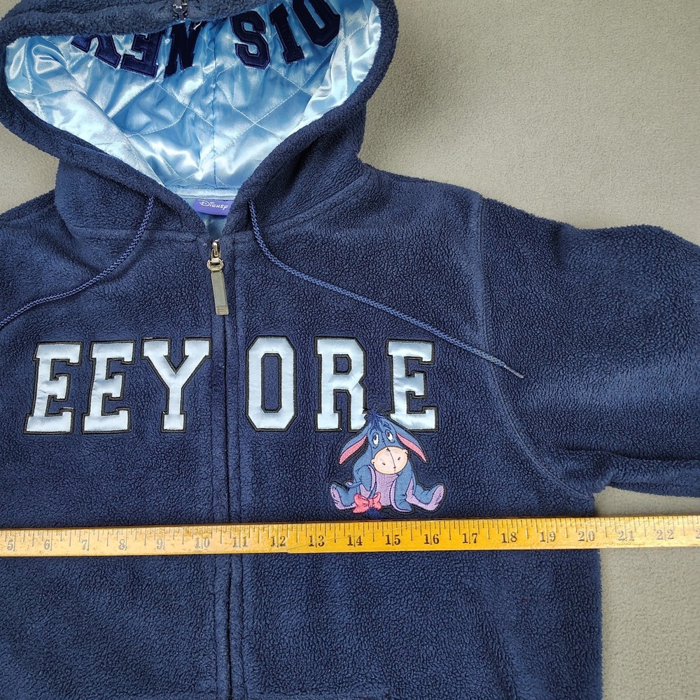 Y2K Disney Eeyore "True Blue" Fleece‎ Hoodie Adult Small Embroidered Big Logo - Picture 6 of 12